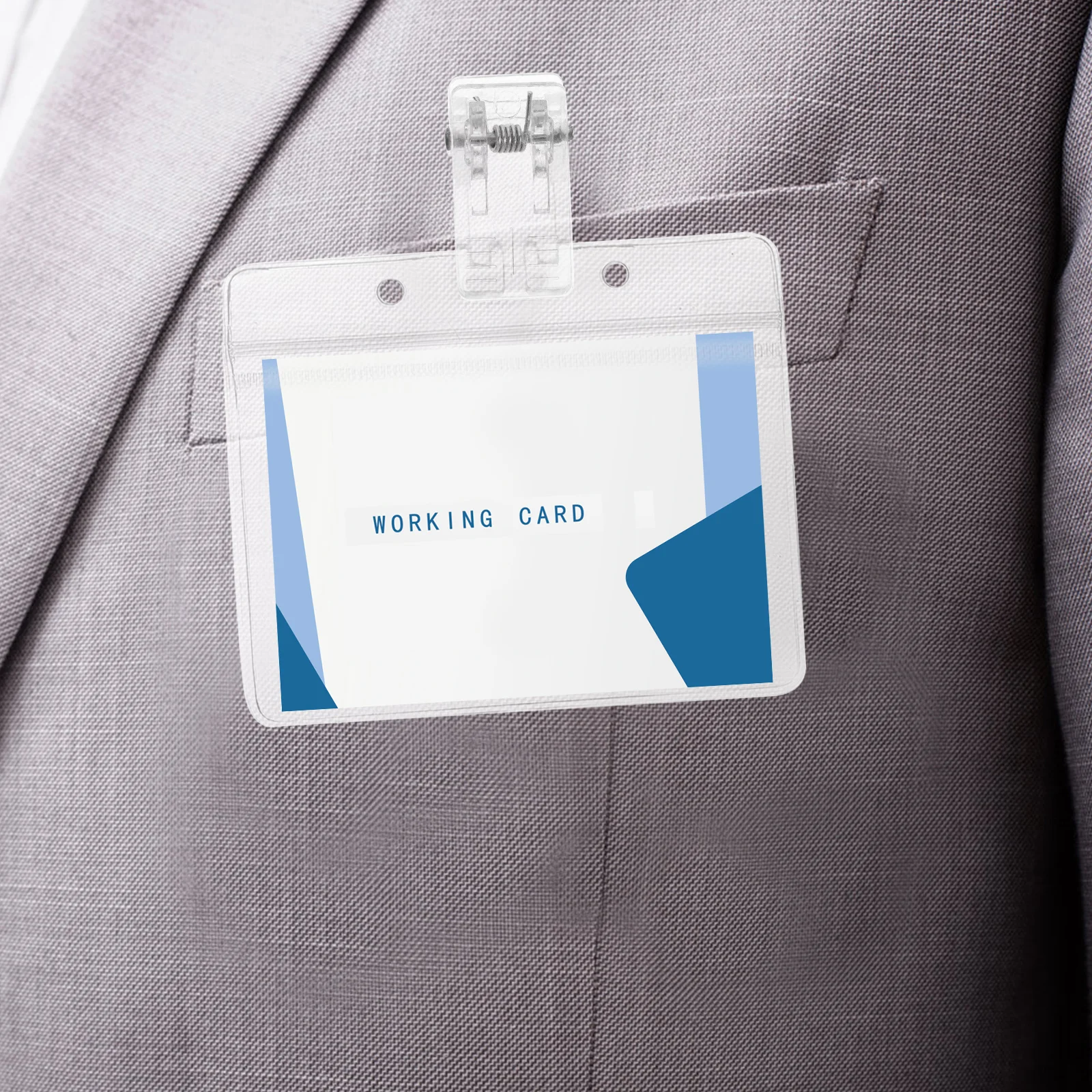 50 قطعة شارة بلاستيكية كليب حامل بطاقة الهوية شفافة الربيع محملة مايكرو المشابك الصغيرة اسم شارات مكتب الأحداث المدرسية الصغيرة #1