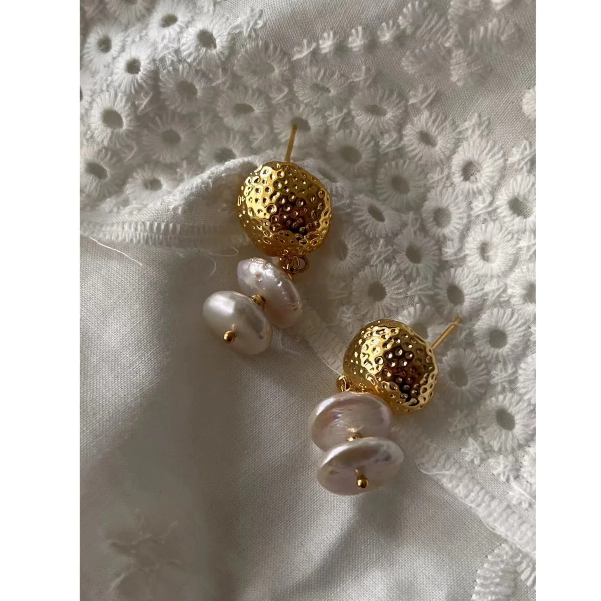 

Brass With 18K Gold Natural Baroque Pearl Drop Earrings Women Jewelry Party T Show Gown Punk Gothic Top Runway Korean Japan