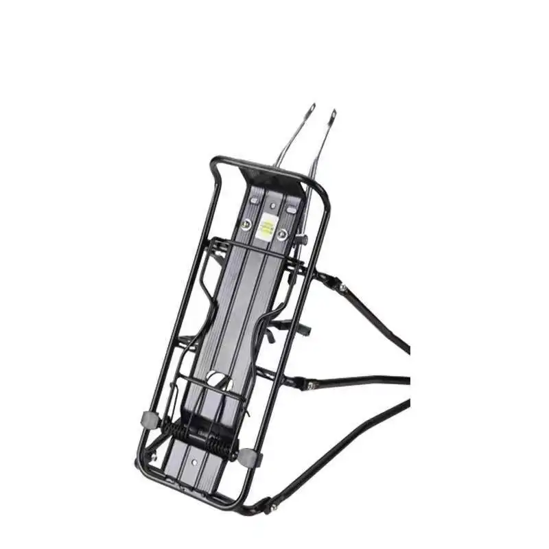 Black Aluminum Bike Rear Rack Universal For V-Brake & Disc Brake Load Bearing MTB Bicycle Cargo Luggage Carrier