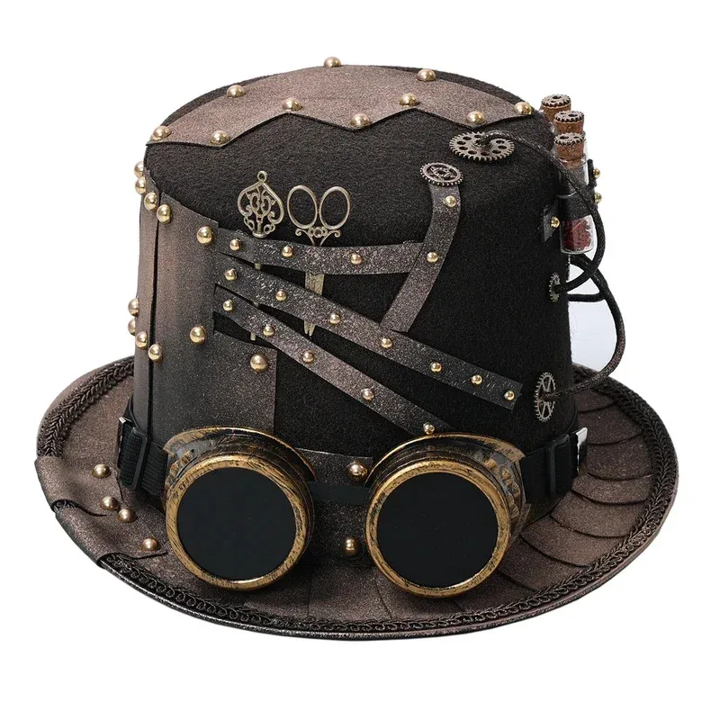 

Handmade Magic Bowler Hat for Men and Women, Goth, Punk, Steampunk, Halloween, Party, Carnival, Cosplay, Accessories