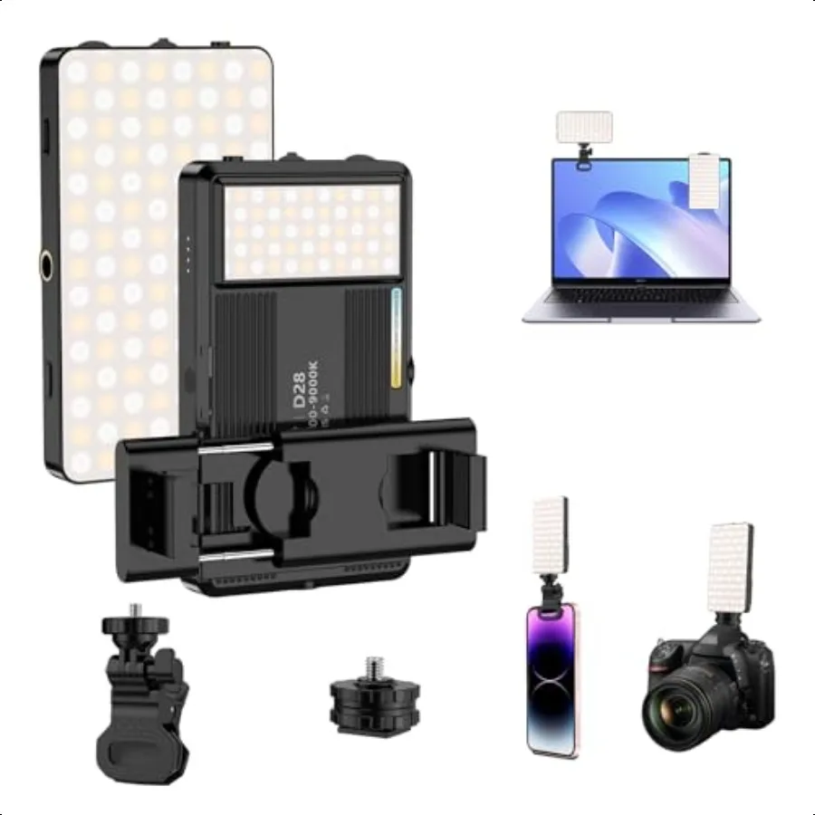

129 LED Phone Light Linber DualSided Selfie Lights for iPhone Laptop Camera Front Back Clips CRI 95+ 25009000K 3 Light Mode 300