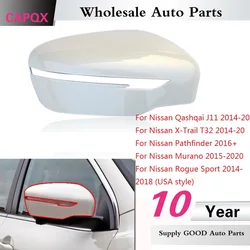 CAPQX Side Rearview Mirror Cover Rear View Mirror Cap Lid Shell For Qashqai J11 X-Trail T32 Murano Pathfinder Rogue Sport