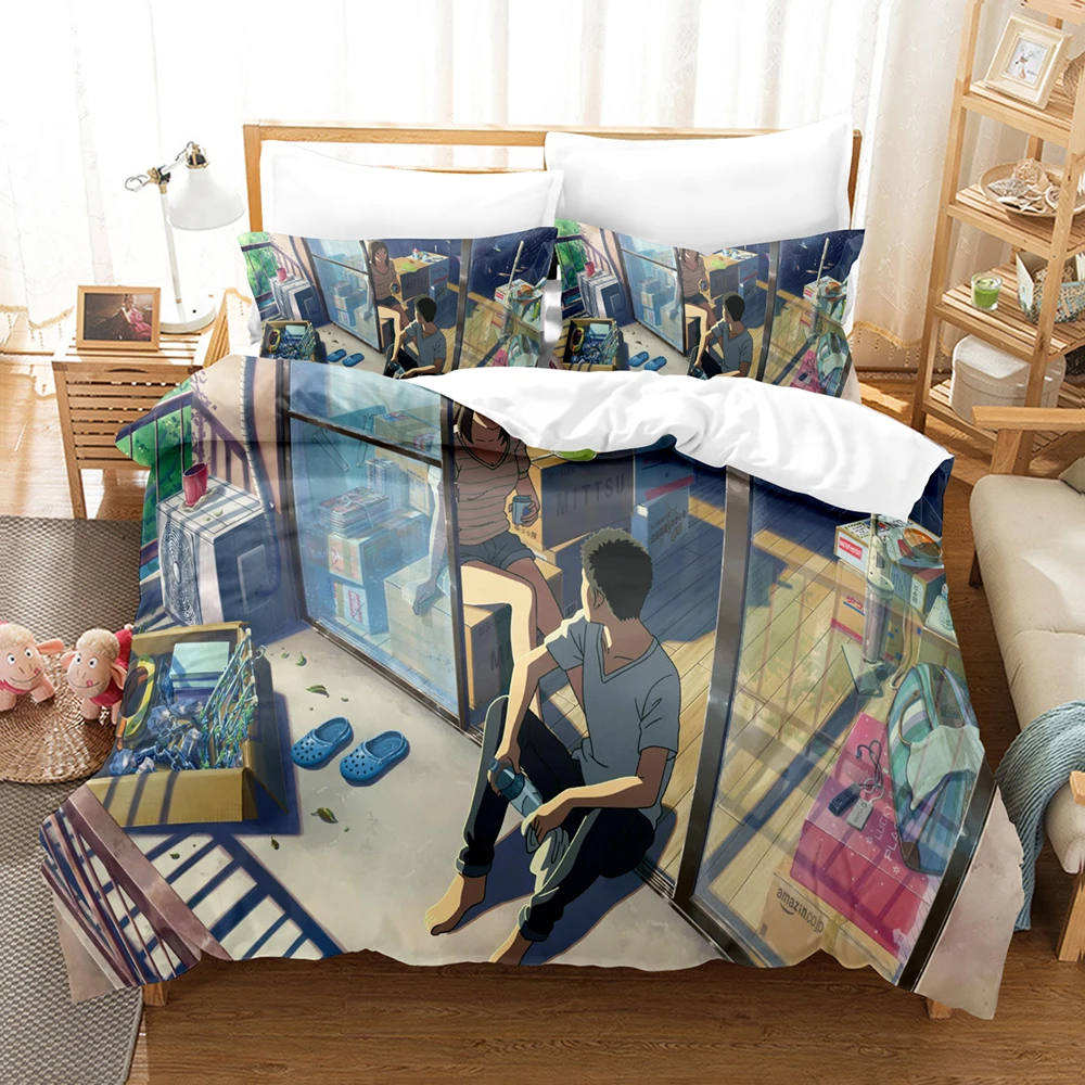 

3D Print Japan Movie The Garden of Words Bedding Sets Duvet Cover Set With Pillowcase Twin Full Queen King Bedclothes Bed Linen