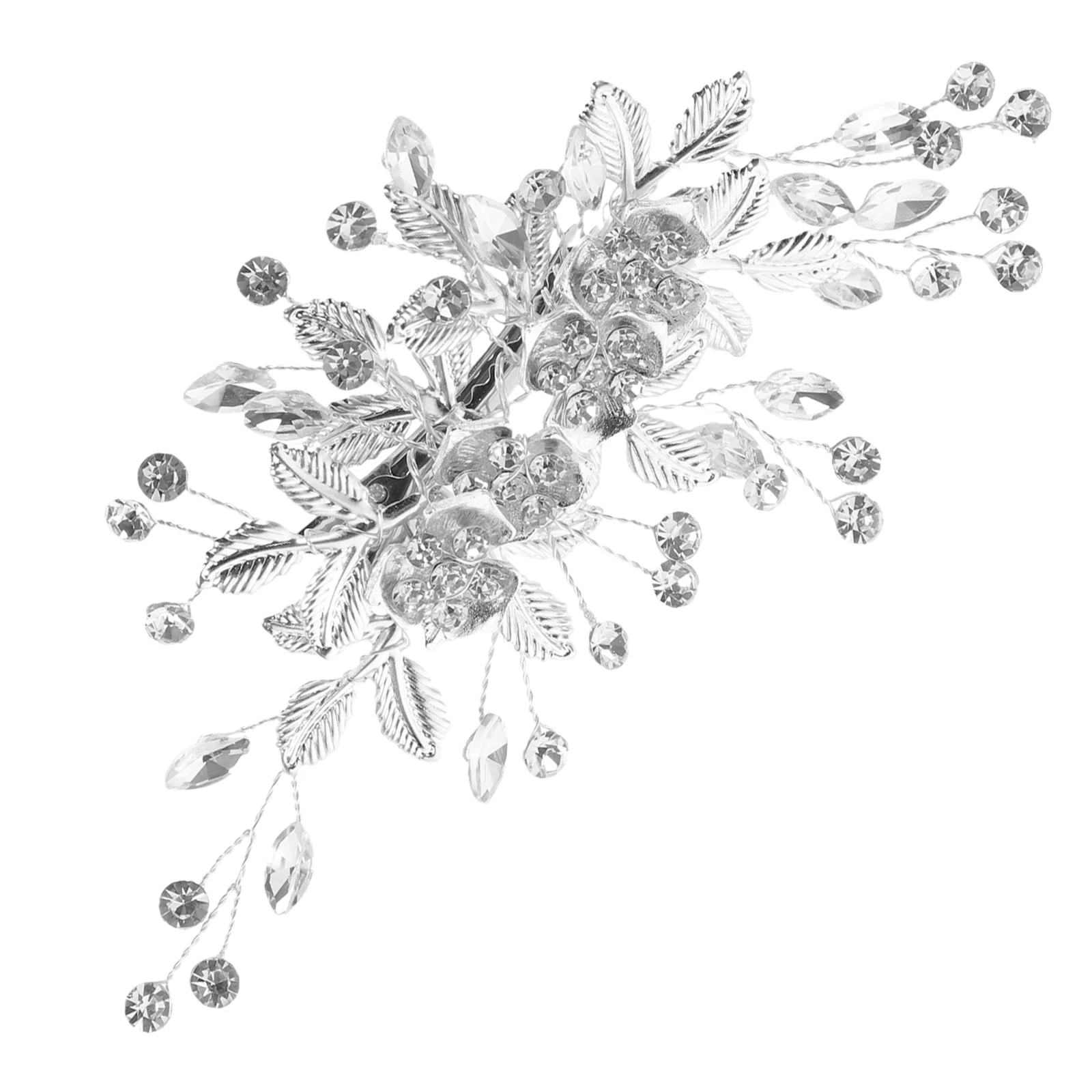 

Wedding Hair Accessories Bridal Rhinestone Clips Silver Hairpins for Bridesmaids Girls Comfort Durable Leaf Design Wedding Prom