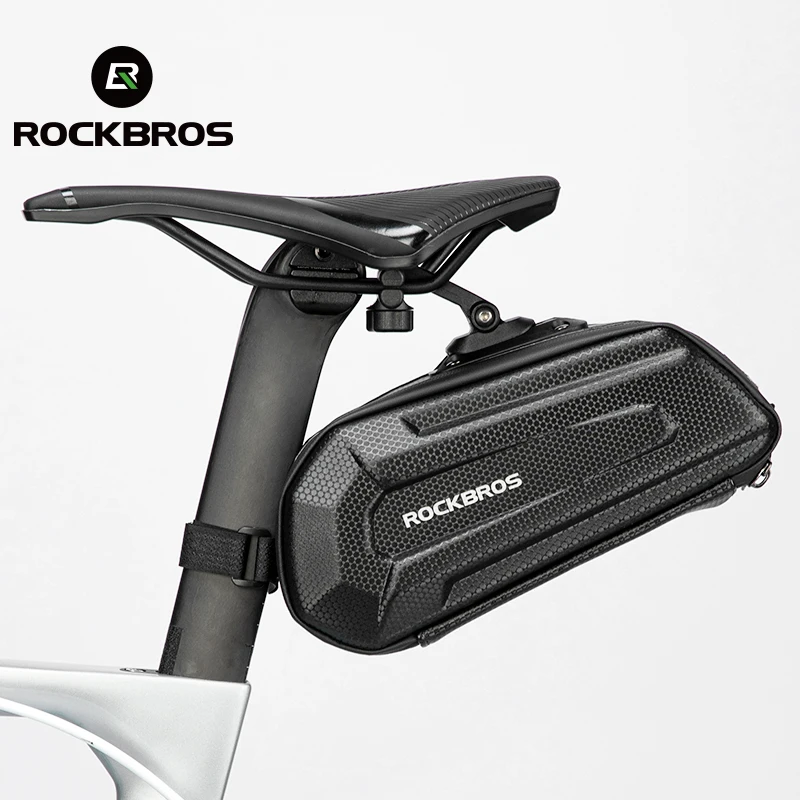 ROCKBROS1.7L 자전거 가방 방수 후면 대형 Capatity 퀵 릴리스 시트 포스트 Shockproof 더블 지퍼 후면 가방 액세서리