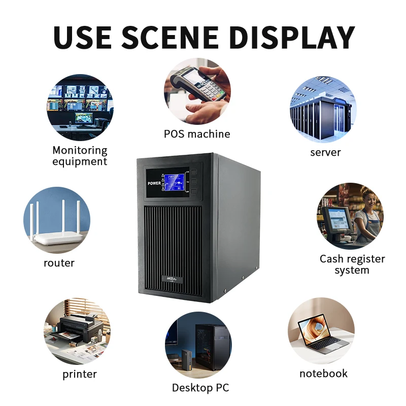 سعر المصنع 5KVA مصدر طاقة UPS عبر الإنترنت 5000va مرحلة واحدة ثنائي التحويل مصدر طاقة غير منقطع UPS الشركة المصنعة