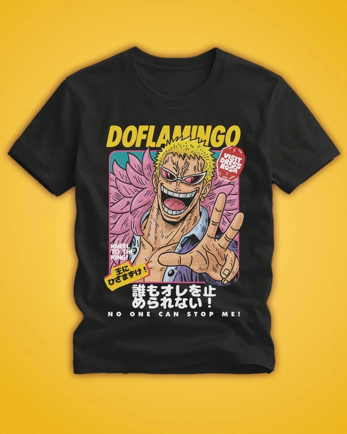 2026 Sommer One Piece Anime DOFLAMINGO Bedrucktes lockeres Kurzarm-T-Shirt aus reiner Baumwolle für Kinder – Trendiges Unisex Y2K Freizeit-T-Shirt