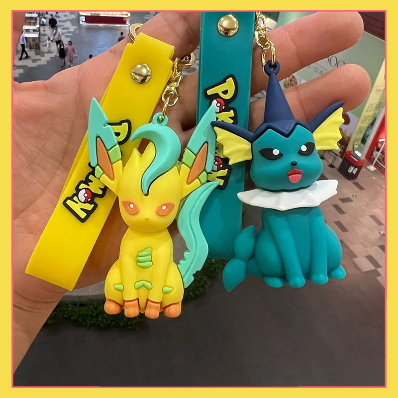 Pokemon Schlüssel bund Anim Figur Cartoon Eevee Schlüssel ring PVC Puppe Auto Schlüssel anhänger Modeschmuck Pikachu Tasche Anhänger Großhandel Kind Geschenk