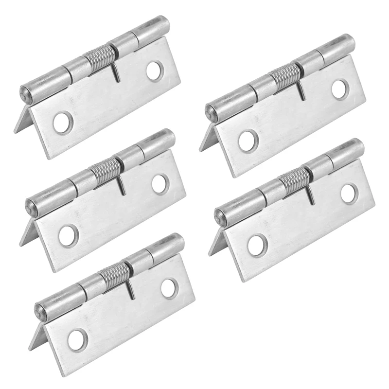 5X 2 Inch Long Stainless Steel Self-Closing Corner Spring Draw Door Hinge