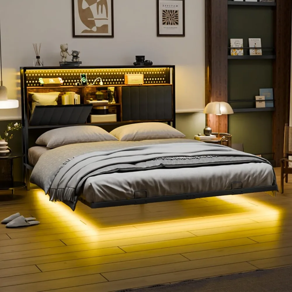 Queen Floating Bed …