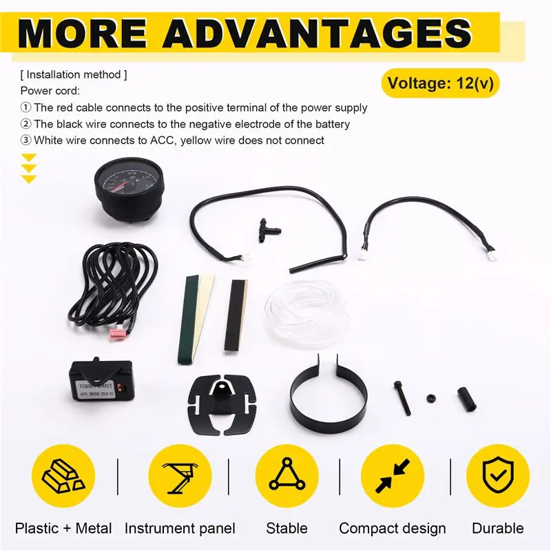 LCD Digital Display Car Gauge Automobile Turbine Watch Oil Temperature Car Gauge Turbine Meter-AS55