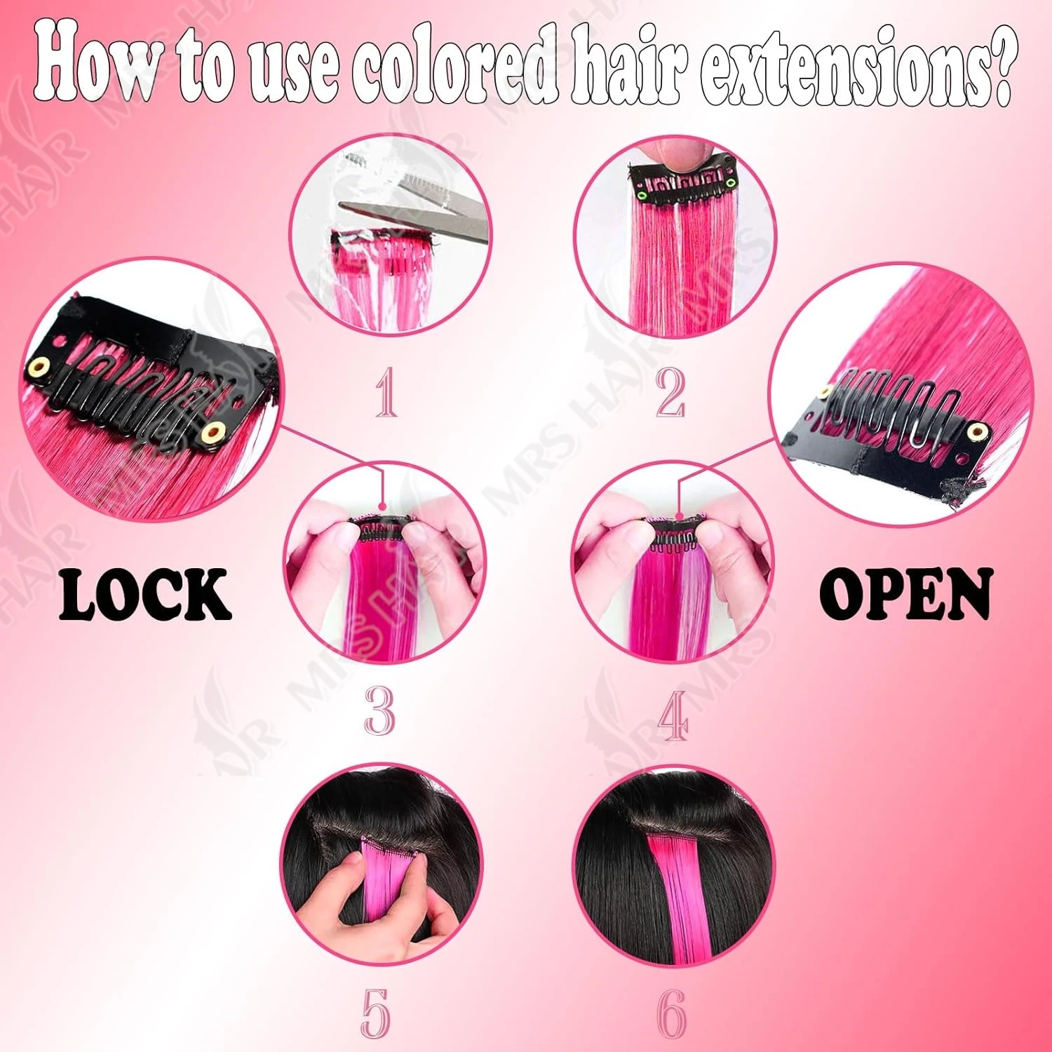 وصلات شعر ملونة ساخنة بمشبك في 16 بوصة للحفلات الاصطناعية النيون يبرز ملحقات الشعر للنساء (12 لونًا) #4