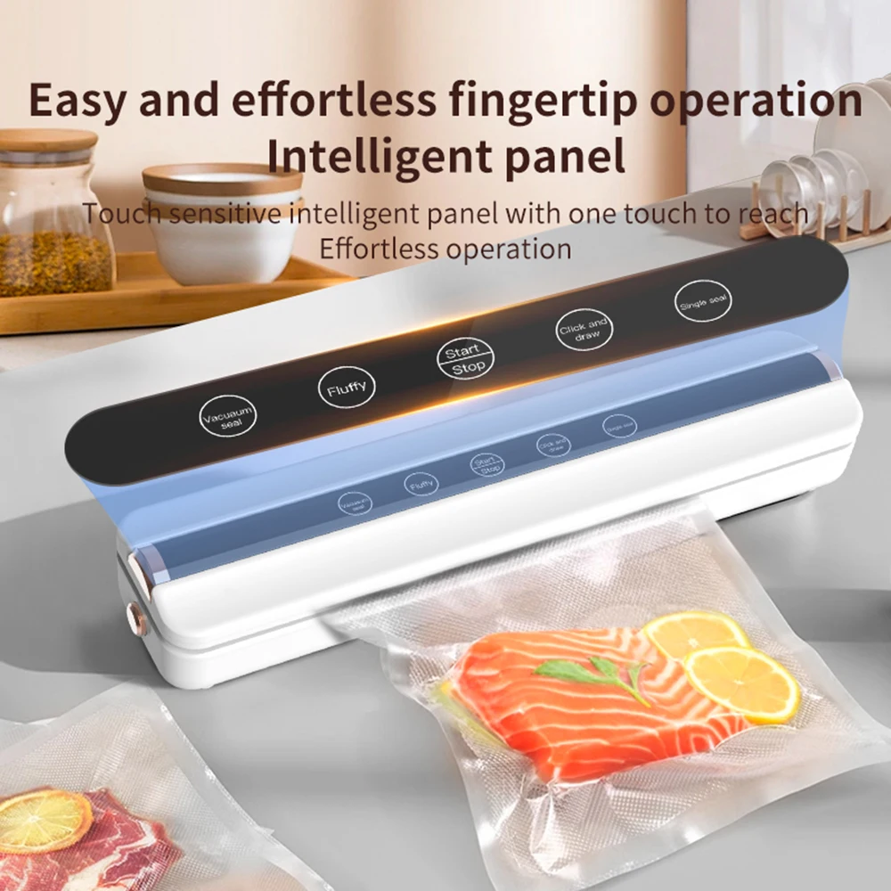 Food Vacuum Automatic Air Sealing Sealing Machine Home USB Wireless Wacuum Sealer 1500mAh 62KPa High-Suction Store Food Vacuum