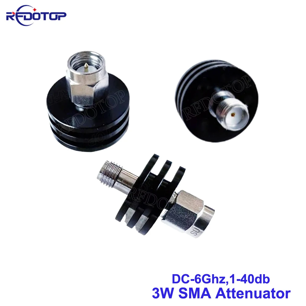 

1Pcs 3W DC-6.0GHz SMA Male to SMA Female RF Attenuator 1~40dB Attenuator SMA Fixed Connectors 304 Stainless Steel 50 Ohm