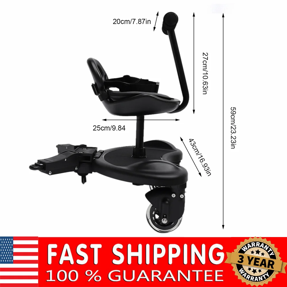 

Универсальная доска для коляски, нескользящий кабан для коляски, детская доска на колесиках для коляски с сиденьем, максимальная нагрузка 25 кг