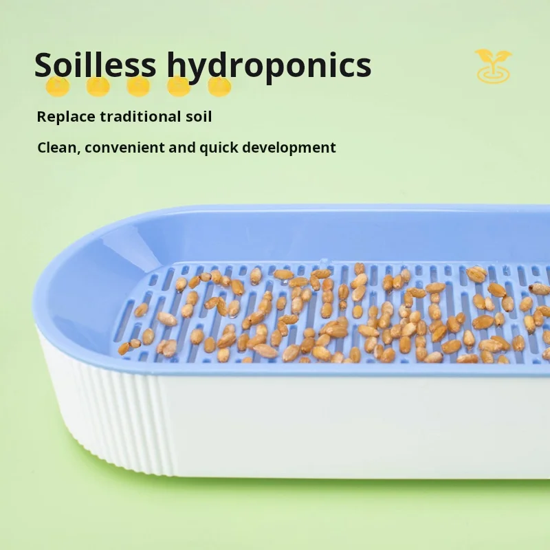 Easy Growth Hydroponic Cat Grass Box Dish Growing Pot Cat Treats Catnip Hydroponic Soilless Planting Cat Grass Set Without Seeds - view 4