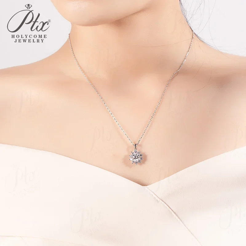 � ​ Sonnenblumen-Ohrstecker, Anhänger-Halskette, Moissanit-Schmuckset, stapelbar, S925 Sterling Silber, mehrfarbig, hypoallergene Charms – Detail 10