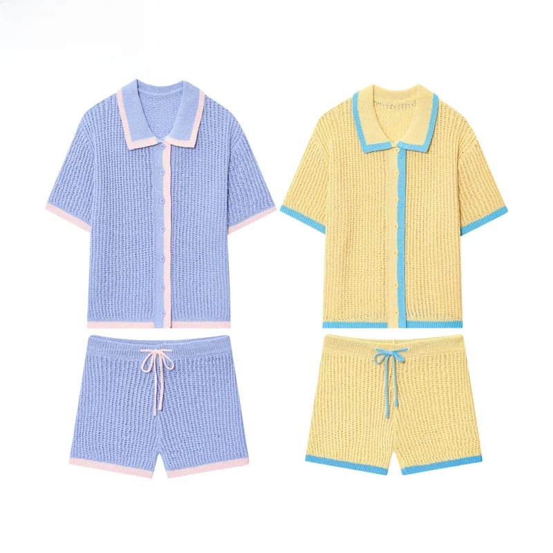 

ZBZR Весенний новый женский трикотажный комплект из джат и брюк 3920260 392026 ort Sve European Sle Faion Set