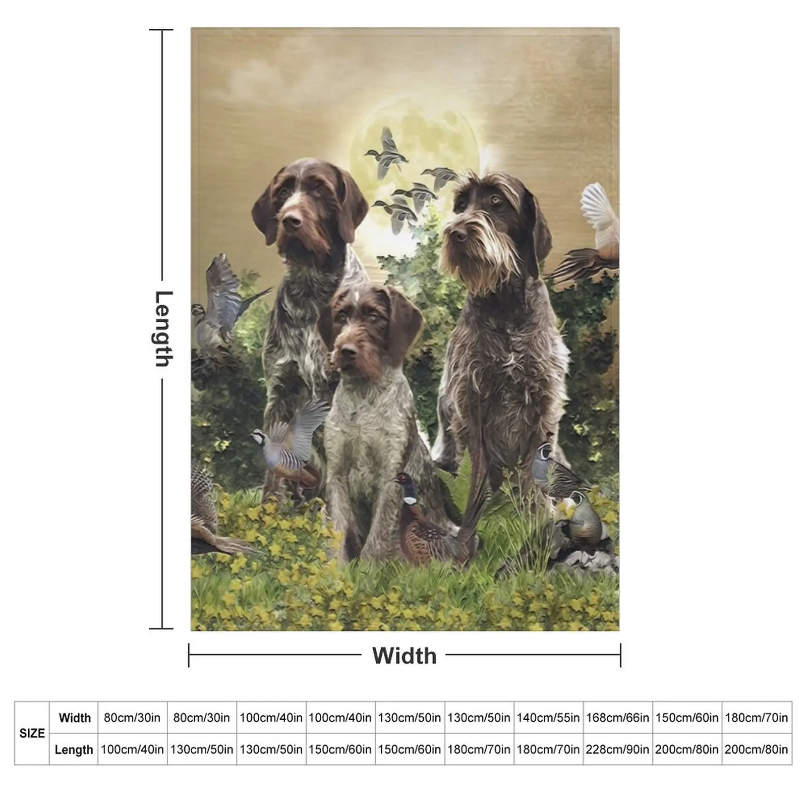 German Wirehaired Pointer , Hunting season Throw Blanket Kid'S halloween Loose Summer Beddings Travel Furrys Blankets