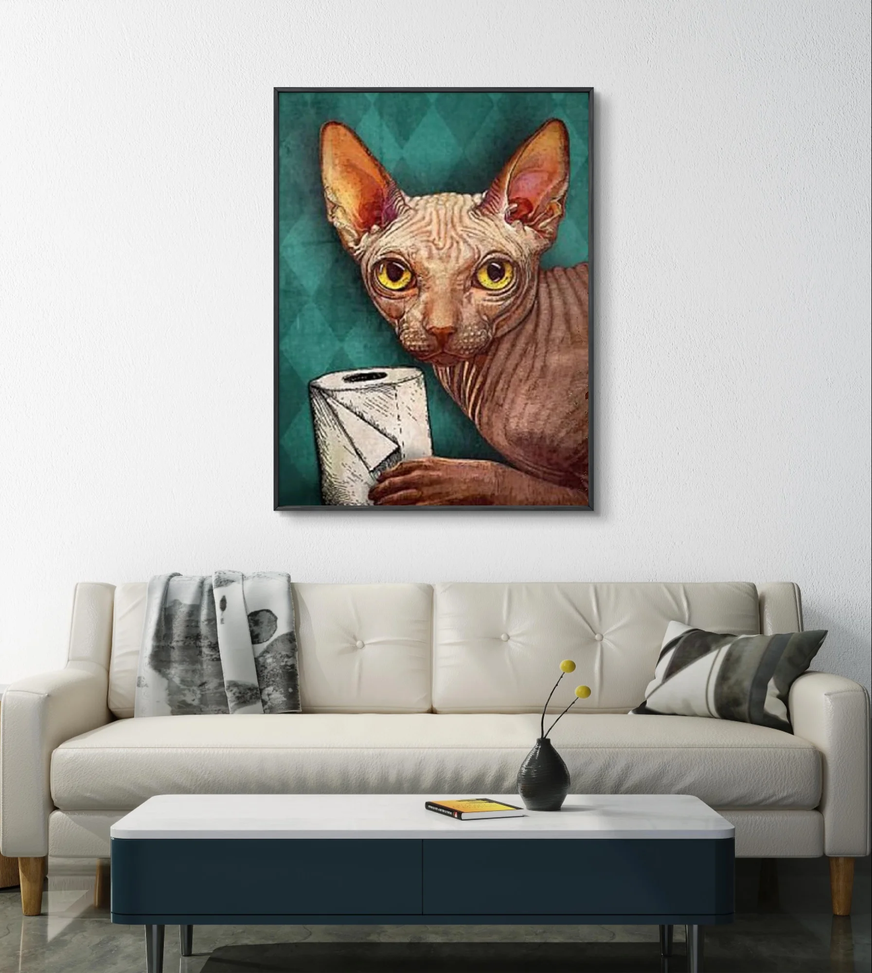 Sphynx 5D AB Diamond Painting Kit Canadian Sphynx Diy Diamond Embroidery Cross Stitch Interesting Handmade Gift Home Wall Decor