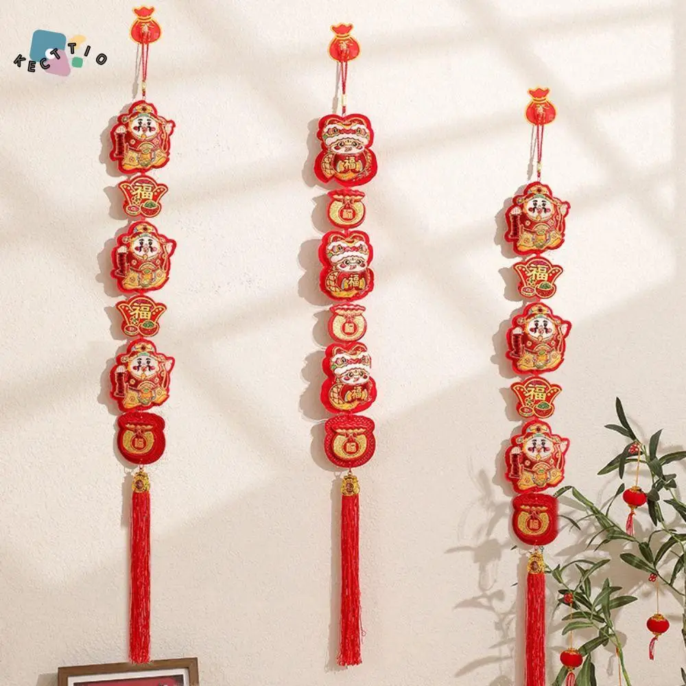 

Chinese Style New Year Hanging Pendant Zodiac Snake Traditional Wall Hanging Fu Pendant Flannelette with Tassel Blessing Pendant