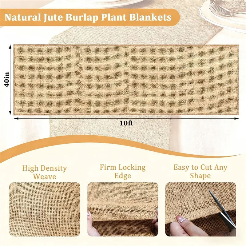 For Gardening Burlap Roll 40 x 17 ft for Fruit Trees Shrubs Landscape Protection Frost Barrier Rustic DIY Decor Linen