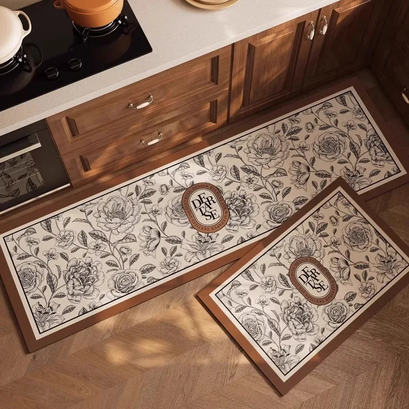 

VIKAMA 2 шт. кухонные коврики из кремнеземной глины, противоскользящие, противомасляные, водопоглощающие коврики, моющиеся дверные коврики, украшения для дома