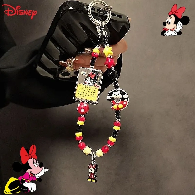 حبل هاتف Disney Cute Cartoon Merch Minnie للفتيات، سلسلة هاتف عصرية ومتعددة الاستخدامات ورائعة وحلوة مطرزة