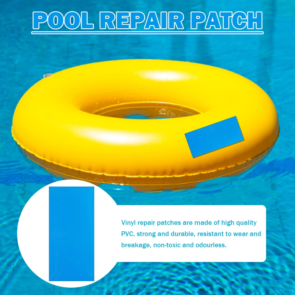 10pcs Pool Repair Patch Self-Adhesive PVC Swimming Pool Patch Multifunctional Wear-Resistant Croppable Inflatable Boat Supplies