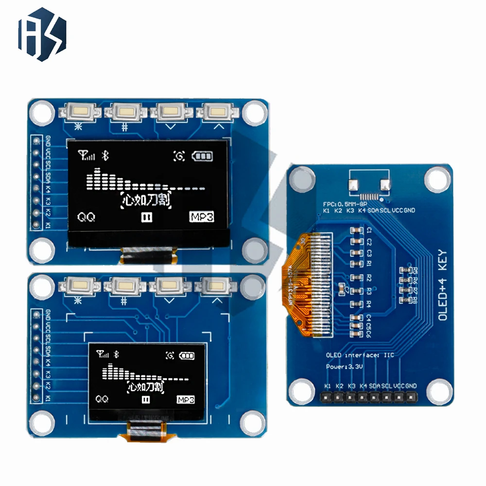 وحدة عرض I2C OLED مقاس 0.96 بوصة (128 × 64، أبيض): SSD1315-محرك مع لوحة مفاتيح 4×4 – لـ Arduino #4