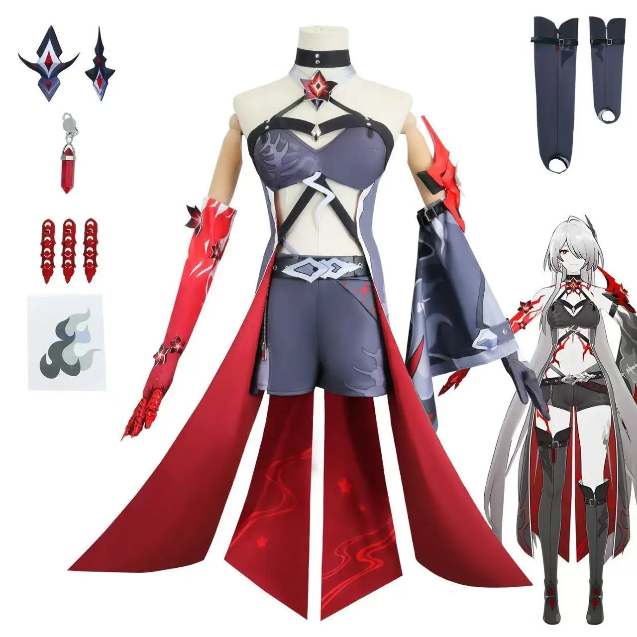 

Honkai Star Rail Red and Yellow Springs cosplay suit, Yellow Springs second form costume game cosplay set