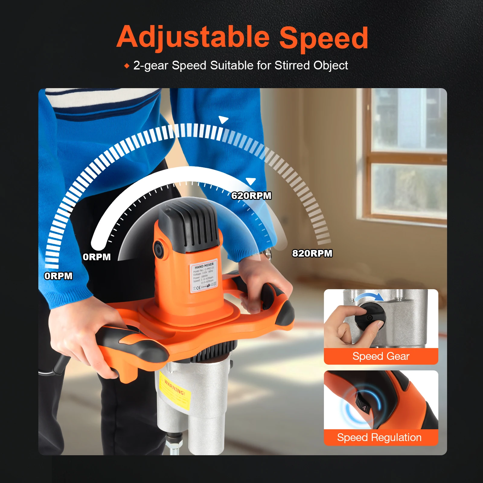 Elektrischer Betonmischer mit zwei Stangen