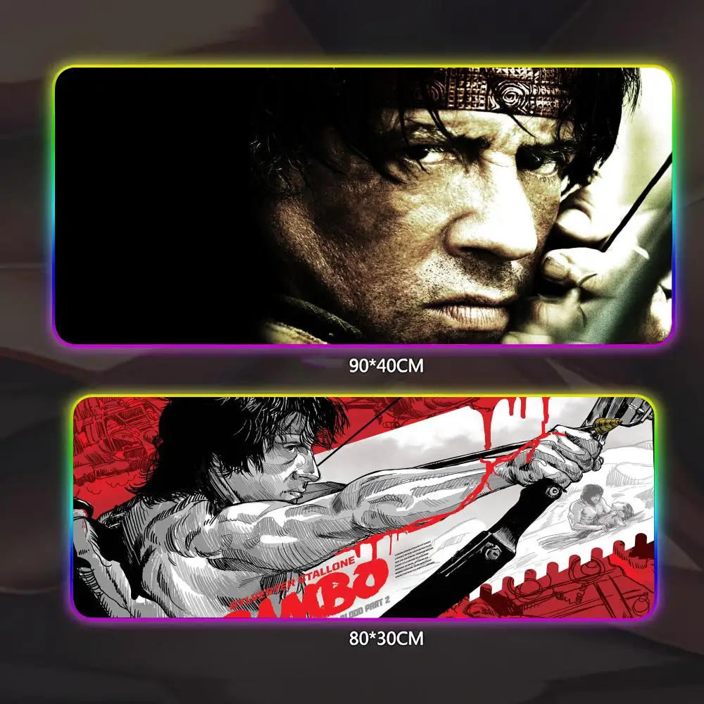 

Классический фильм Rambo First Blood Коврик для мыши Gamer Luminescence Led Коврик для мыши Игровой стол Rgb Настольный коврик Клавиатура Коврик для ПК Коврик для мыши