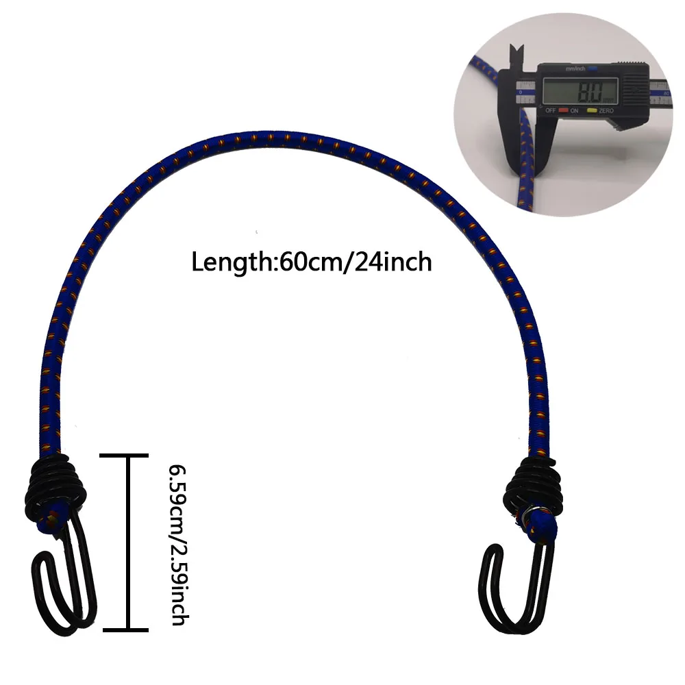 4Pcs 8mm Heavy Duty Bungee Cord Set  High Elasticity Latex Elastic Rope Bicycle Luggage Straps & Tie Downs for Camping & Outdoor