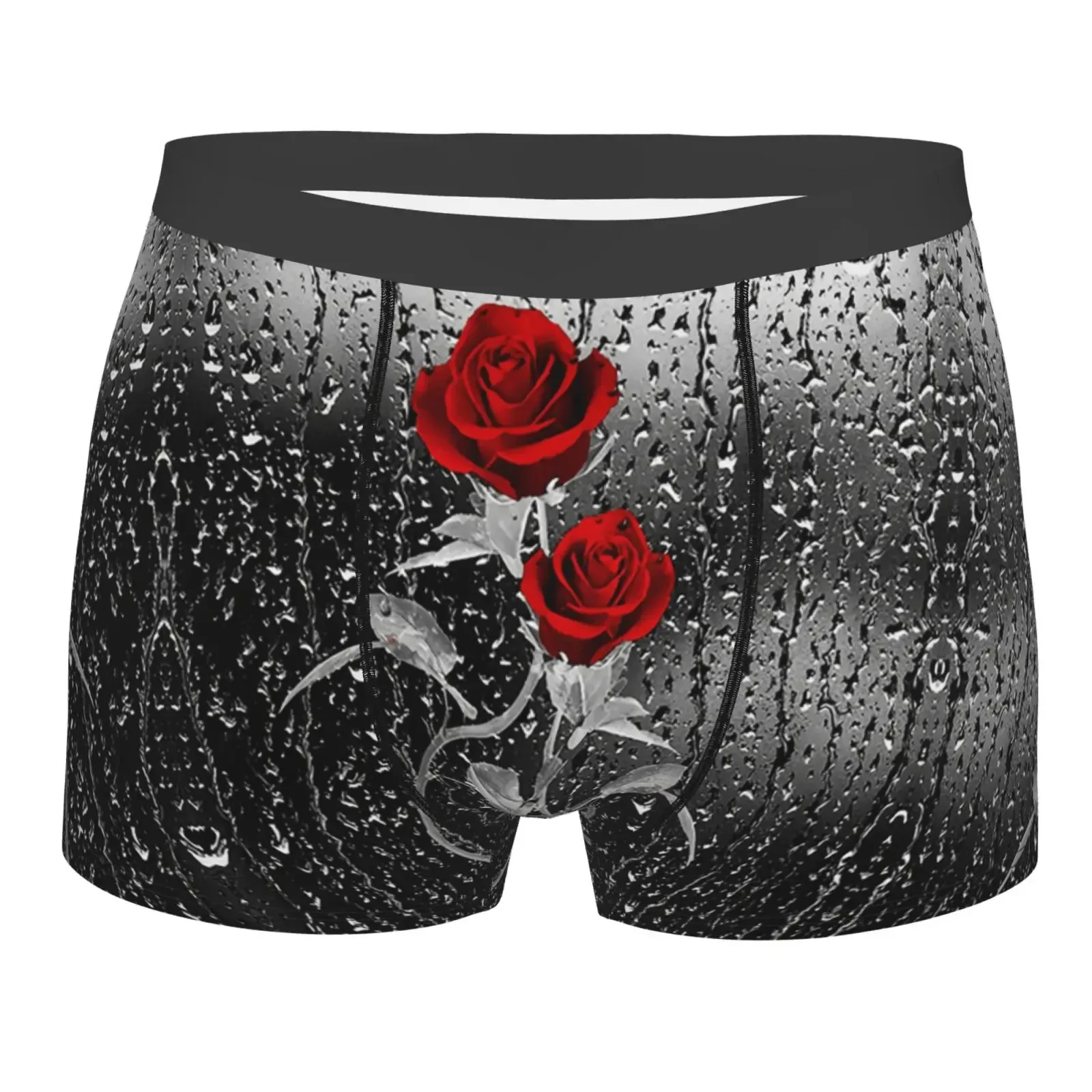 Red Rose Art Print Men's Underwear Healthy Soft Comfortable High-Quality Men's Briefs Stylish Trendy Casual Sports Panties