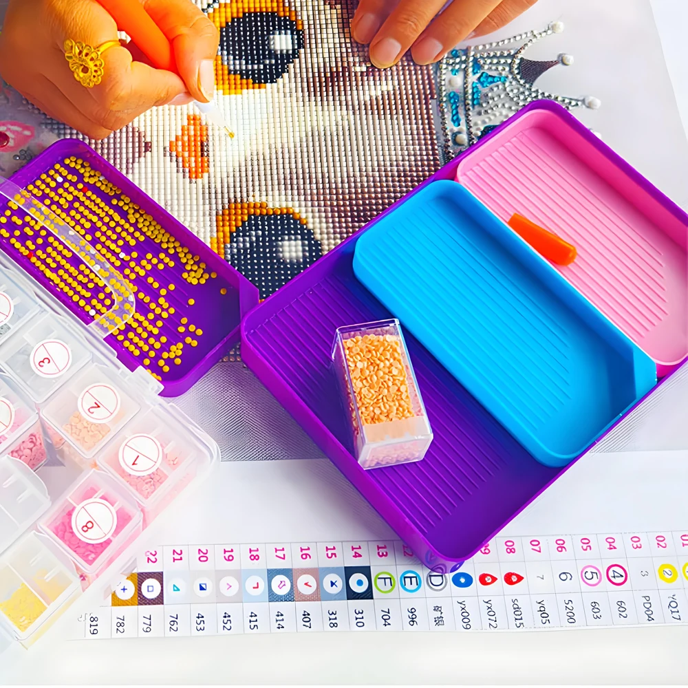 

Diamond Painting Shaker Trays Beads Organizer Mosaic Art Spot Drilling Tool for Flip Drilling Accessory