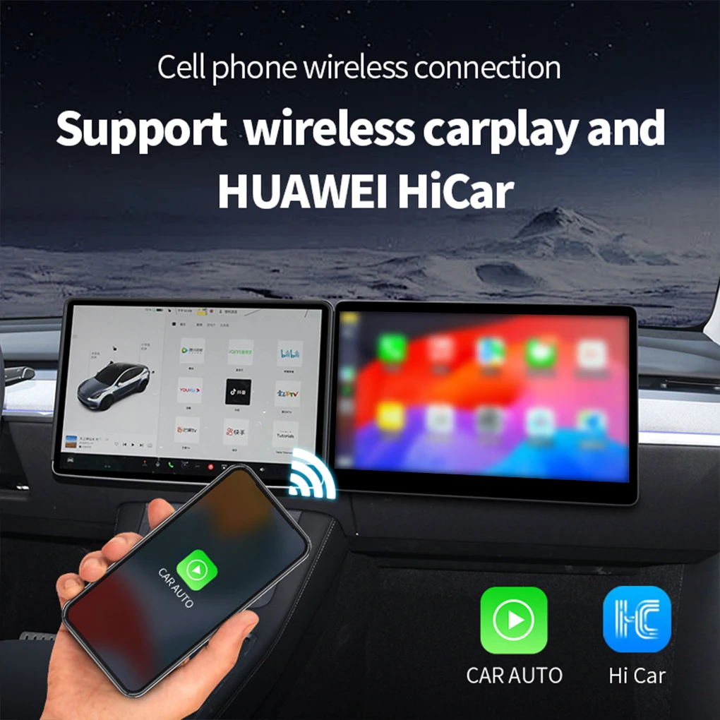 ABS Andiord 13 332G Wireless Car Play Fit For 19-22 Model 3 21-24 Model Y Easy Installation