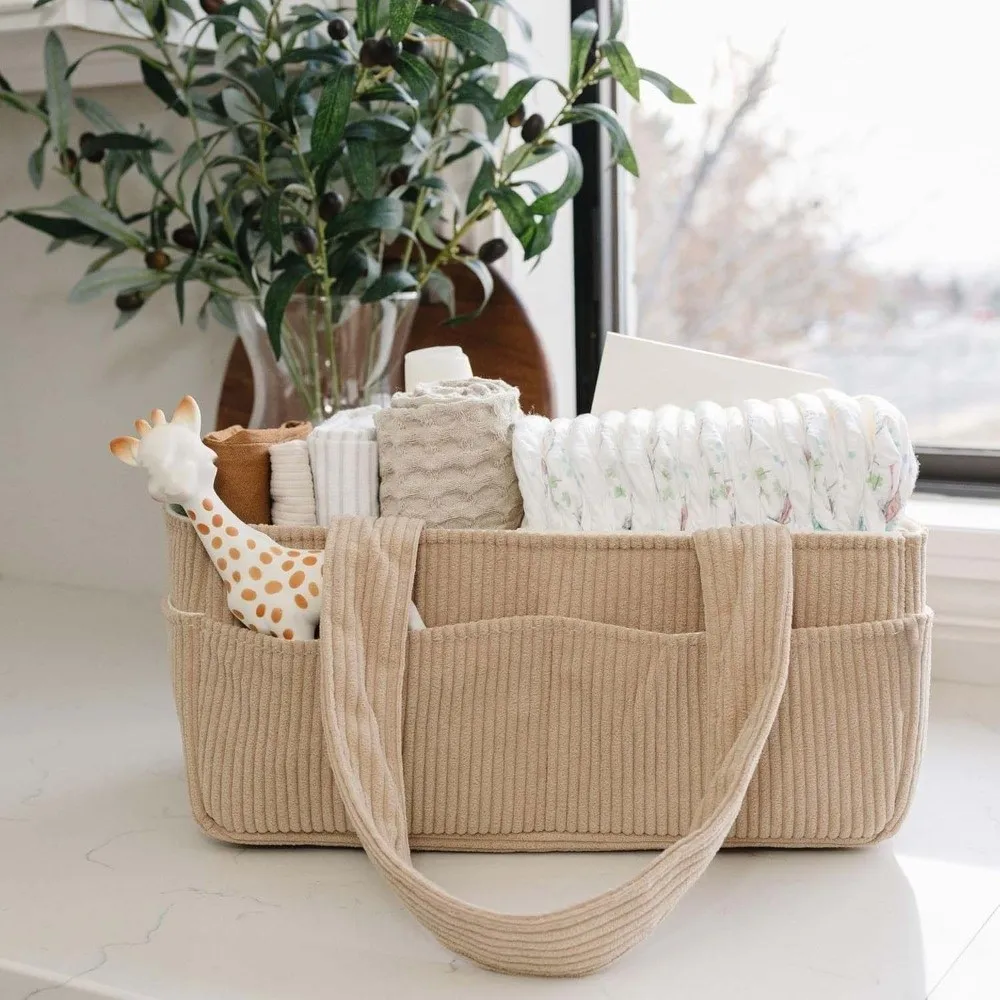 Divided Pouch Large Capacity Diaper Organizer Foldable Lightweight Mommy Handbag Divided Durable Nursery Tote Newborn Care