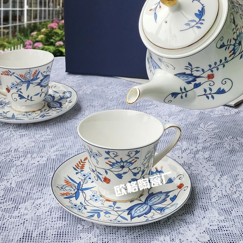 

Durable Ceramic Teapot Coffee Cup Plate Set Household Tableware Suitable for Daily Breakfast Tea Coffee At Home