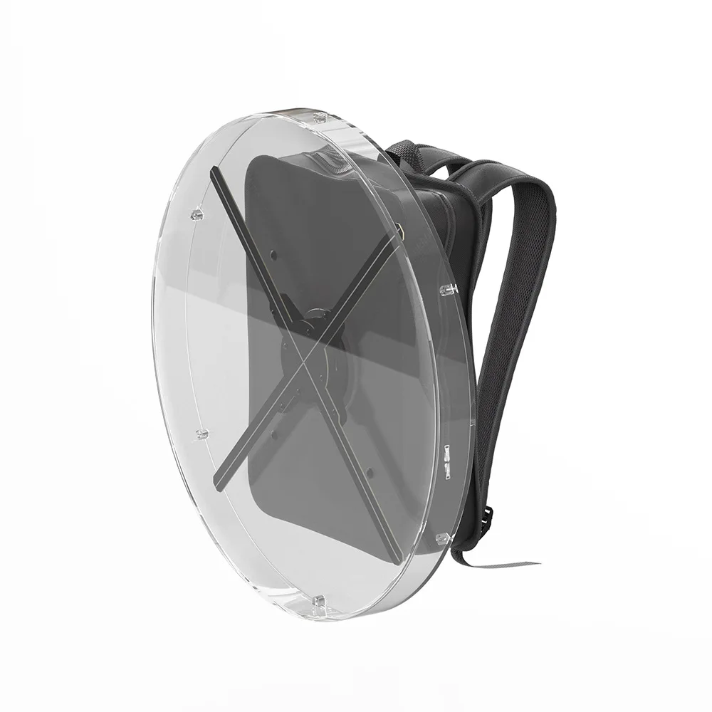 42cm HD Portable Backpack With LED 3D Hologram Display Fan New Advertising Equipment 3D Holographic Projector Backpack