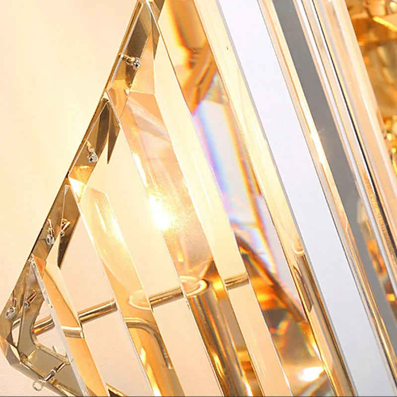 SANDYHA الشمال كريستال E14 مصابيح الحائط تصميم بسيط على الموضة لغرفة المعيشة غرفة نوم اللوح الأمامي دراسة الدرج الممر #6