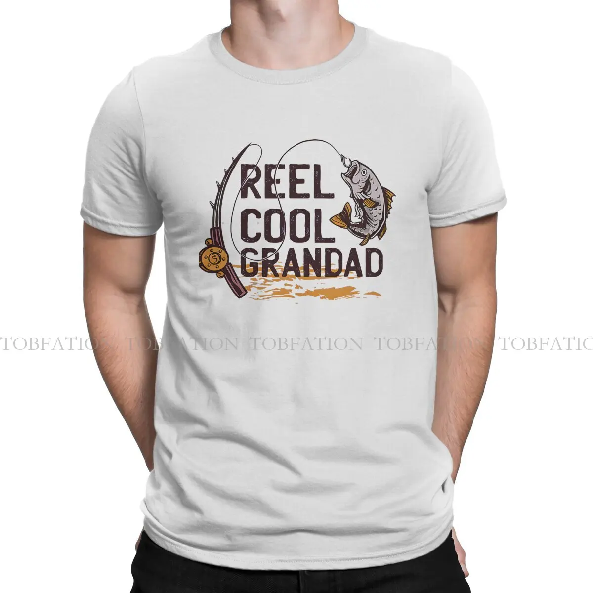 Fishing Pure Cotton TShirt Reel Cool Grandad Basic T Shirt Leisure Men Clothes New Design Trendy