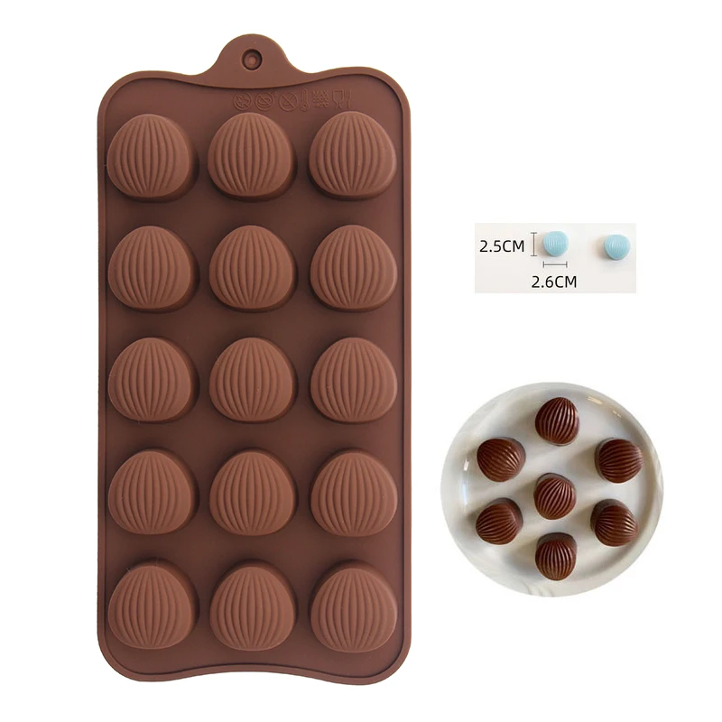 Nut Shaped Chocolate Mold Handmade Candy Jelly Silicone Mould Baking Tool