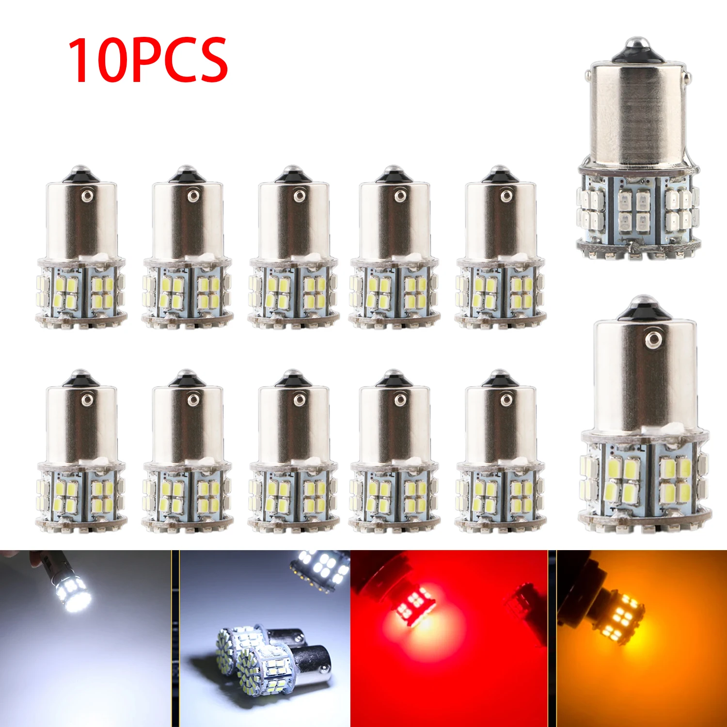 

10PCS 24V P21W 1156 BA15S 1157 BAY15D P21/5W 1206 50 SMD Led Cars Truck Backup Tail Turn Signal Parking Indicator Light