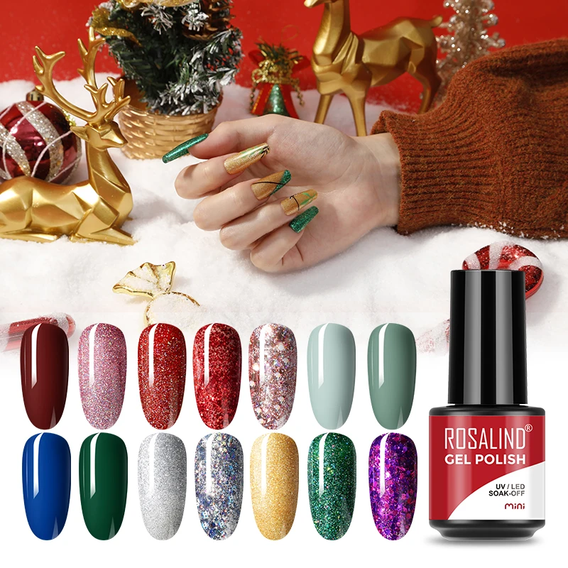 ROSALIND Multiple Colors UV Gel Nail Polish Semi-Permanent Soak off Gel Varnish Base Top Coat for Nail Beauty Nail Art
