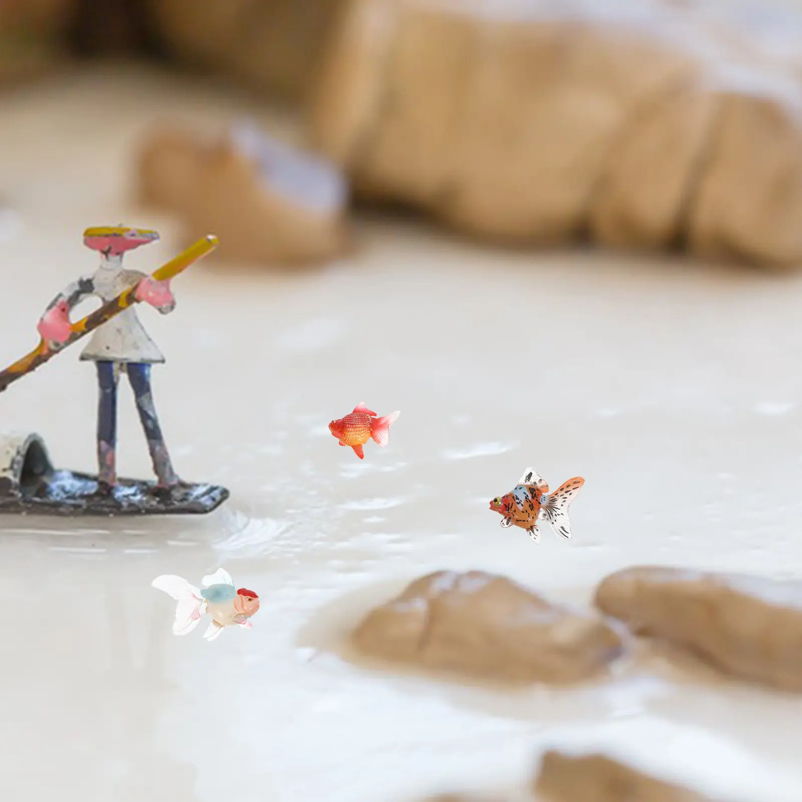 

Набор из 4 разноцветных пластиковых фигурок золотых рыбок: реалистичные украшения в морском стиле, развивающий подарок, товары для вечеринок