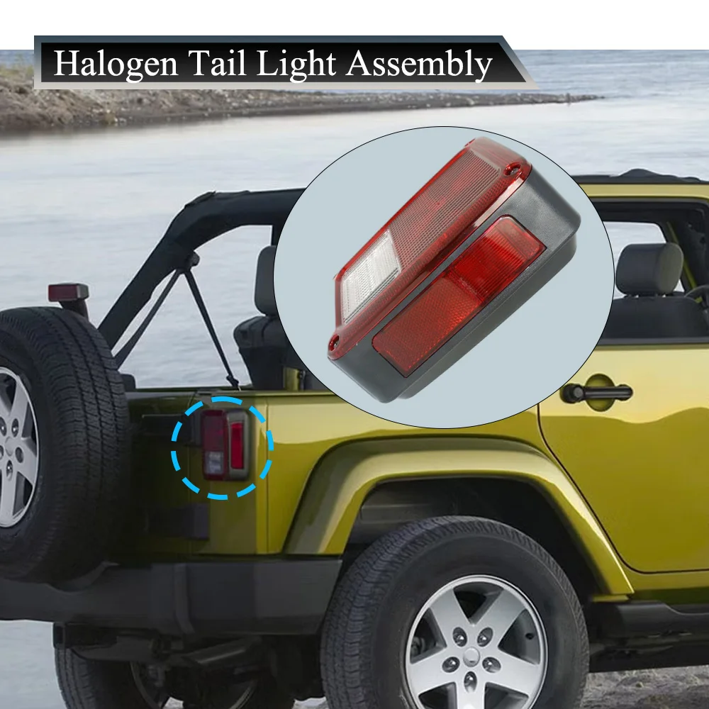 ل جيب رانجلر JK 2007 2008 2009 2010 2011 20122 013 2014-2017 الذيل ضوء الجمعية مع مصابيح الهالوجين 55077891AH 55077890AH