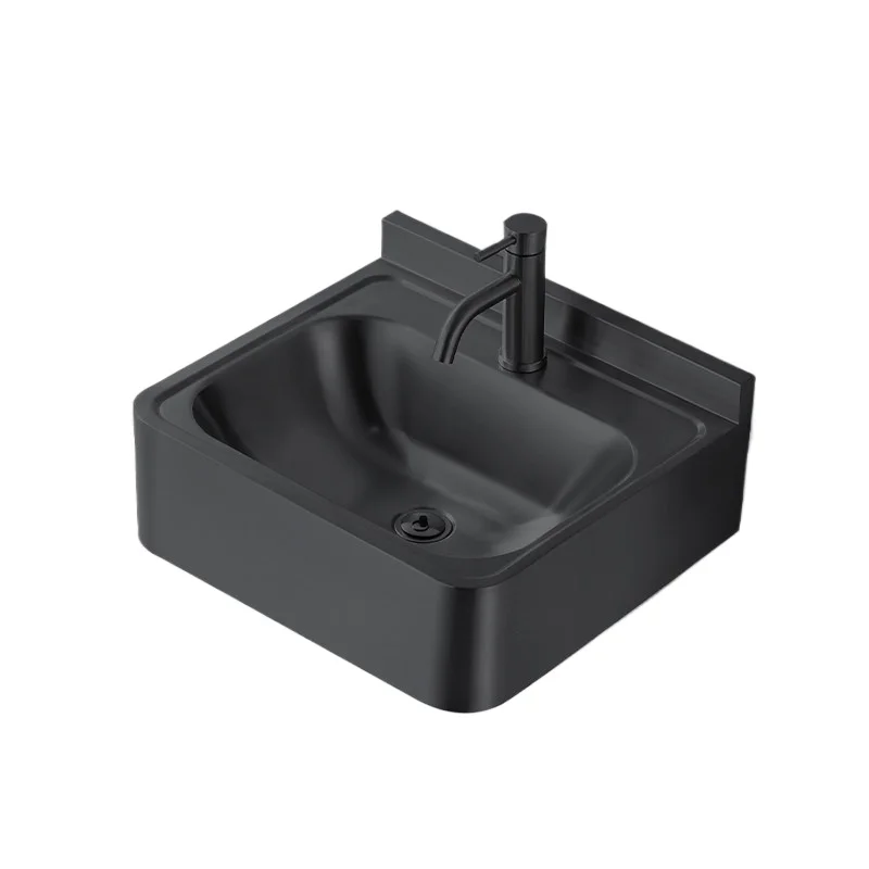 

Скандинавская черная умывальник для лица, бытовая ванная комната, балкон, настенная ручная стирка, новая раковина