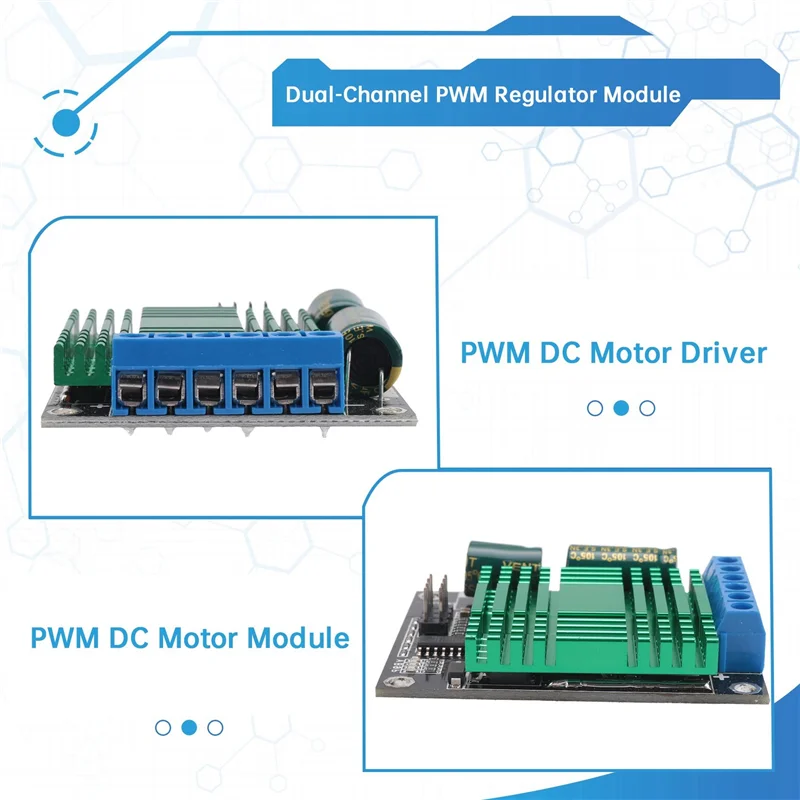 

A64K 2X 9V-30V 60A PWM DC Motor Driver Module Dual-Channel PWM Regulator Module