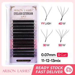 ARISON  4 in 1 YY/3D/4D/5D Eyelashes Extension 11/12/13mix YY W-shape Lashes Automatic Flowering Premade Volume Fans Eye Lashes